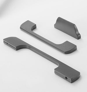 Solid Brass Minimalist Cabinet Pulls & Knobs - Brushed Gold Finish - #1 Gray / 1pc