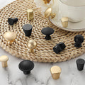 Modern Minimalist Metal Cabinet Knobs Matte Black Brushed Scandinavian Style Furniture Handles Kitchen Bathroom Closet Drawer Fronts