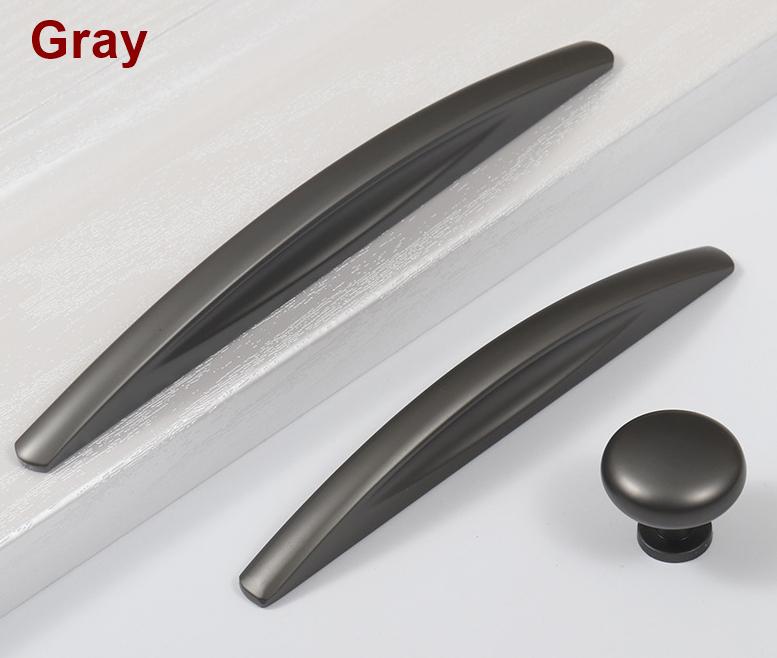 Alloy Minimalist Cabinet Pulls & Knobs - Chrome Finish for Cabinets - #1 Gray / 1pc