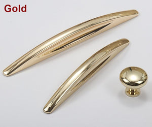 Alloy Minimalist Cabinet Pulls & Knobs - Chrome Finish for Cabinets - #2 Gold 128mm / 1pc