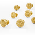 Solid Brass Floral Cabinet Pulls & Knobs - Matte Gold Finish - 25mm / 1pc
