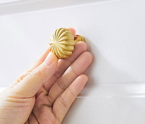 Solid Brass Floral Cabinet Pulls & Knobs - Matte Gold Finish - view 5