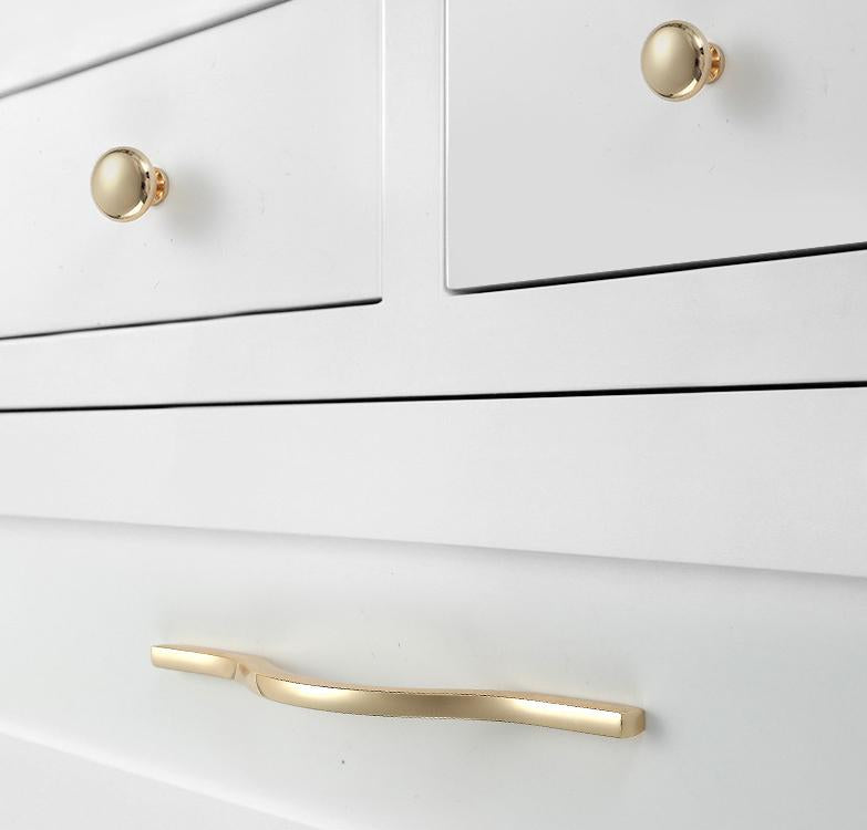 Alloy Minimalist Cabinet Pulls & Knobs - Black Finish for Cabinets - #3 Brass 96/128mm / 1pc