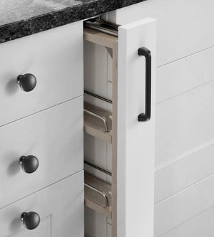 Solid Brass Minimalist Cabinet Pulls & Knobs - Black Finish Hardware - #6 - 96mm / 1pc