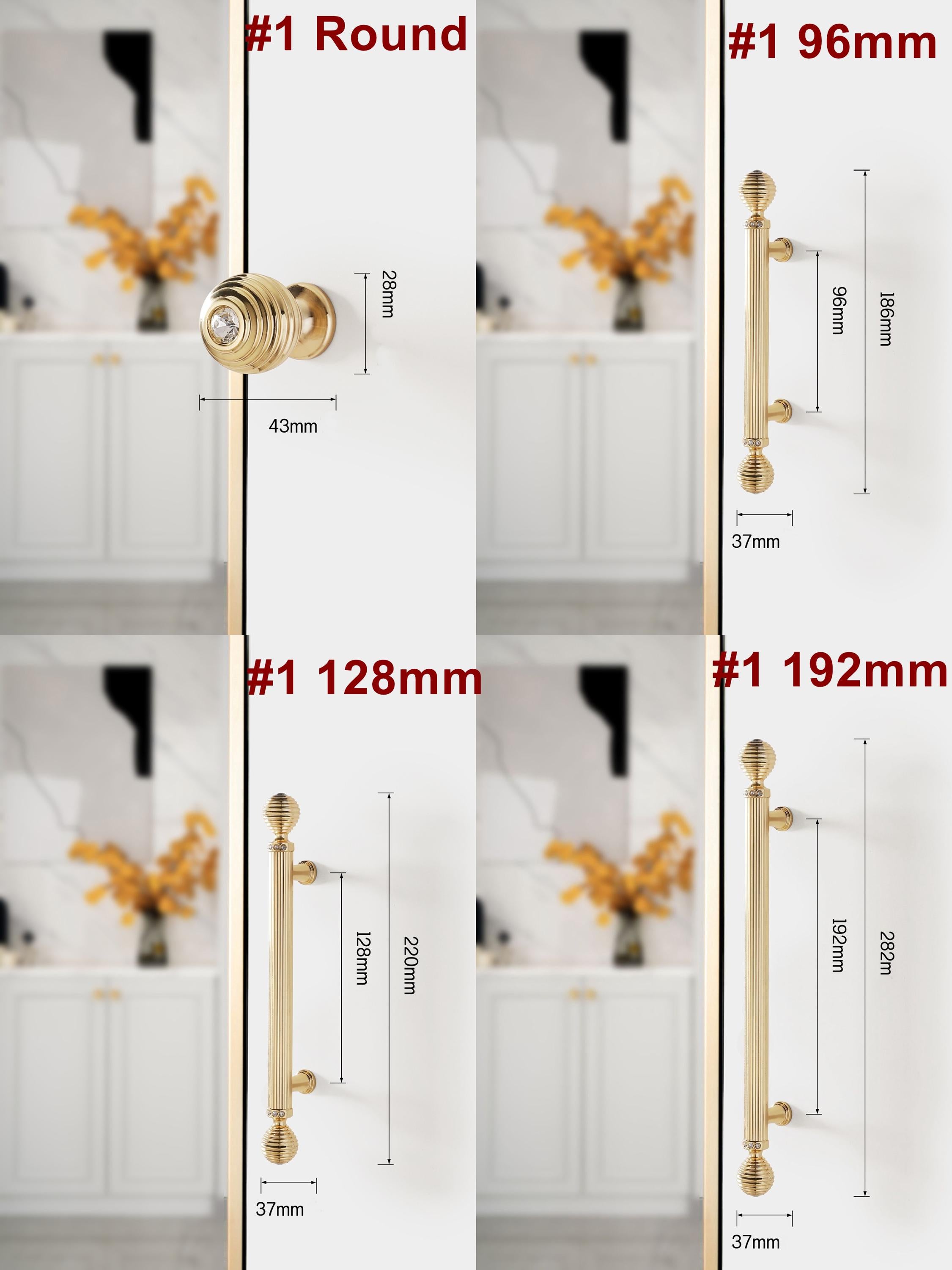 Luxury Art Deco Metal Cabinet Handles Knobs Black Crystals Polished Gold Finish Modern Classic Furniture Pulls Kitchen Bathroom Drawer