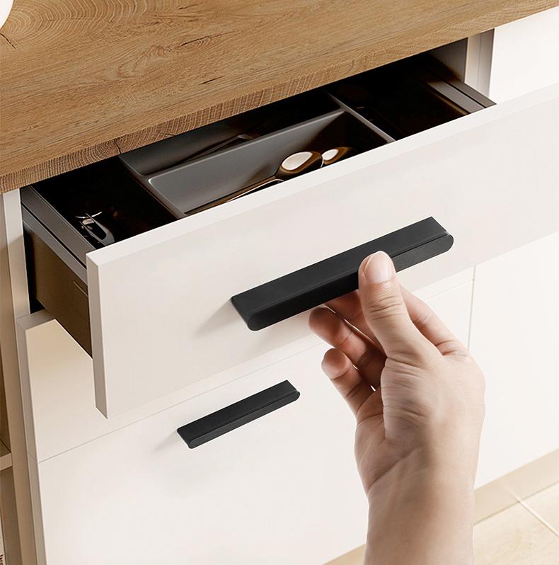 Modern Minimalist Metal Cabinet Handles Gold Black Drawer Pulls Sleek Long Door Handles Contemporary Furniture Hardware Kitchen Closet