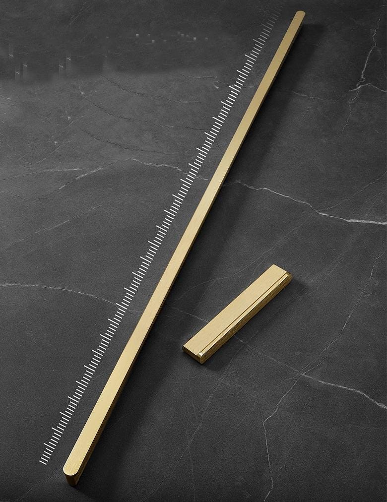Modern Minimalist Metal Cabinet Handles Gold Black Drawer Pulls Sleek Long Door Handles Contemporary Furniture Hardware Kitchen Closet
