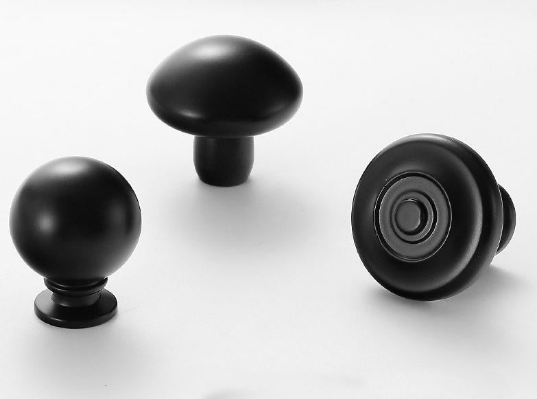 Solid Brass Geometric Cabinet Pulls & Knobs - Black Finish Hardware - #8 / 1pc