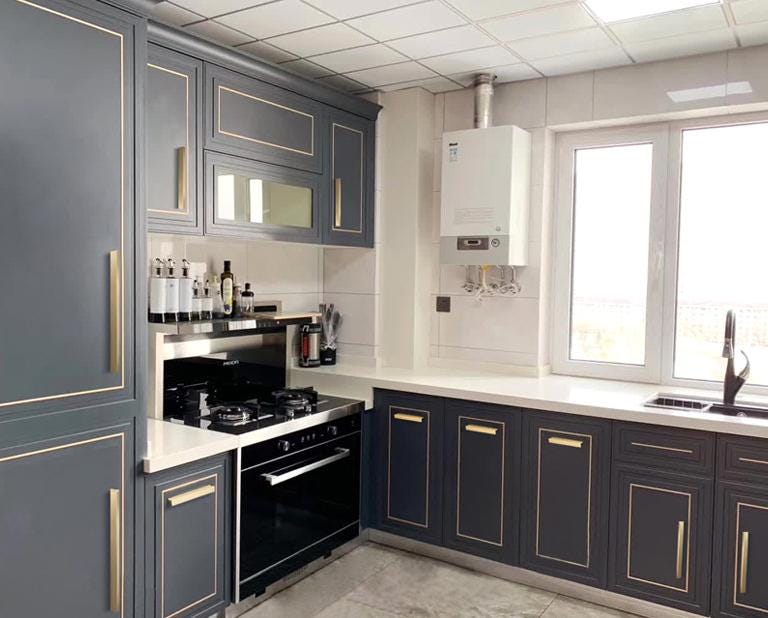 Modern Minimalist Solid Brass Cabinet Handles Black Gold Drawer Pulls Kitchen Wardrobe Dresser Metal Furniture Hardware Square Edge Design