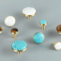 Solid Brass Round Cabinet Pulls & Knobs - White Finish for Cabinets - #1 - 22mm / 1pc