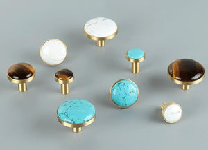 Solid Brass Round Cabinet Pulls & Knobs - White Finish for Cabinets - #1 - 22mm / 1pc