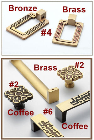 Solid Brass Geometric Cabinet Pulls & Knobs - Black Finish Hardware - #4 Black / 1pc