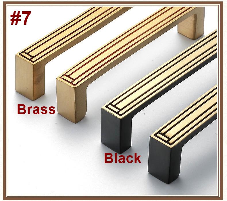Oriental Solid Brass Cabinet Handles Knobs Chinese Style Decorative Drawer Pulls Geometric Patterns Gold Black Furniture Kitchen Cabinets