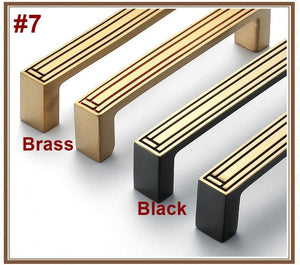 Solid Brass Geometric Cabinet Pulls & Knobs - Black Finish Hardware - #3 Square Black / 1pc