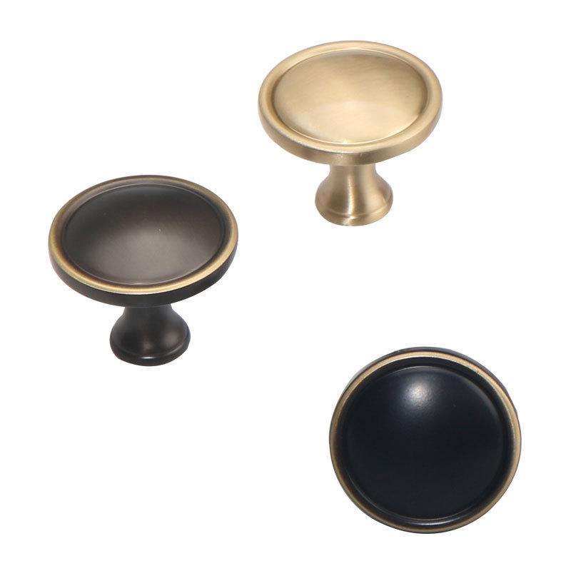 Antique Style Solid Brass Cabinet Knobs Black Bronze Square Round Drawer Pulls Vintage Classic Minimalist Interiors Solid Construction