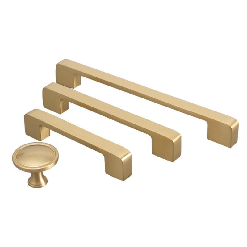 Modern Classic Style Solid Brass Cabinet Handles Knobs Gold Black Drawer Pulls Soft Edges Kitchen Dresser Furniture Hardware Makeovers