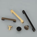 Solid Brass Round Cabinet Edge Pulls - Black Finish for Wardrobes - Round Brass / 1pc