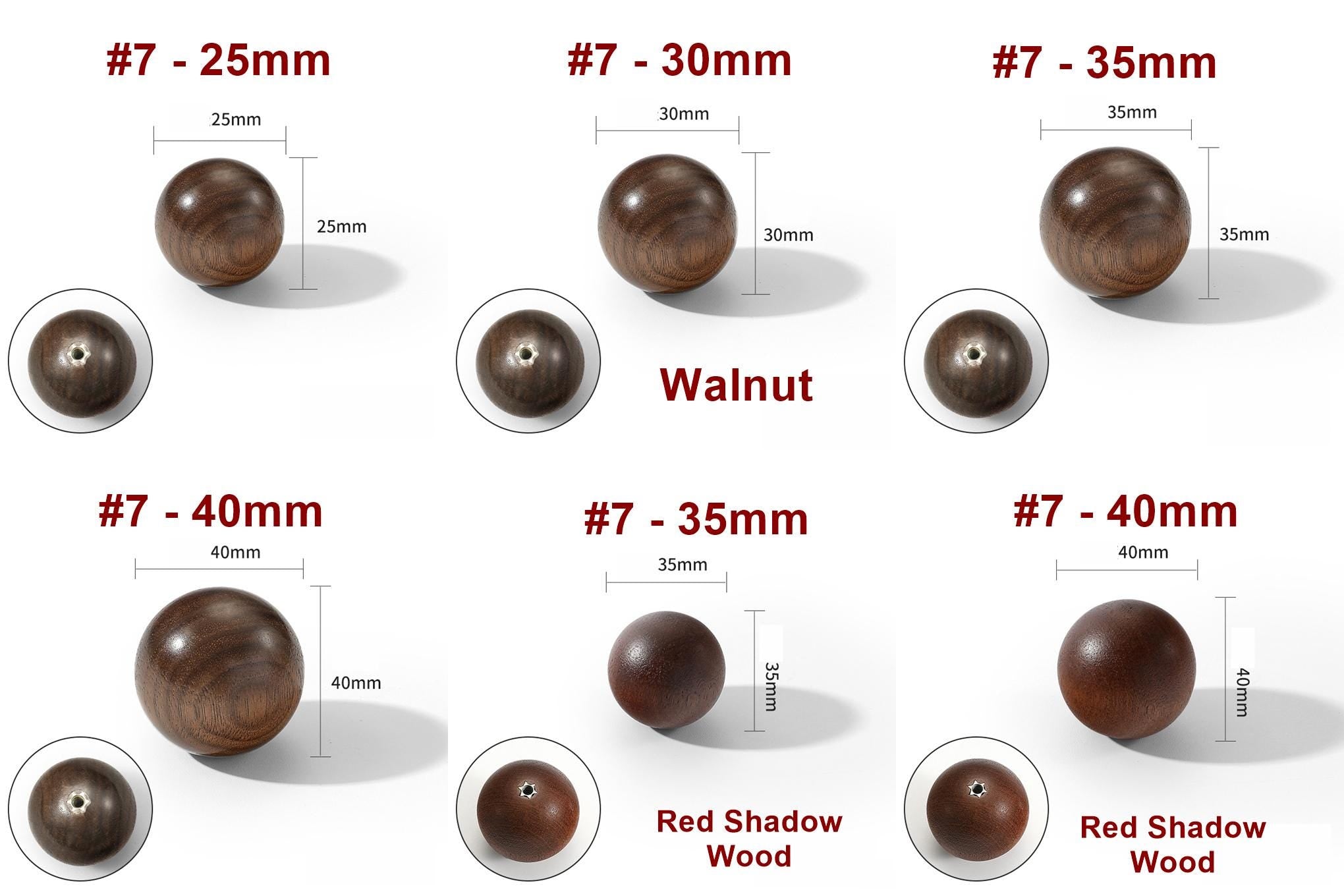 Wood Round Cabinet Pulls & Knobs - Minimalist Decorative Hardware - #3 - 55mm / 1pc
