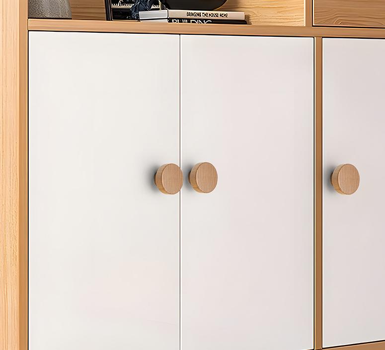 Minimalist Oak Wood Cabinet Knobs Scandinavian Style Round Square Drawer Pulls Kitchen Nursery Dresser Furniture Natural Eco Interiors