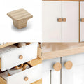 Minimalist Oak Wood Cabinet Knobs Scandinavian Style Round Square Drawer Pulls Kitchen Nursery Dresser Furniture Natural Eco Interiors