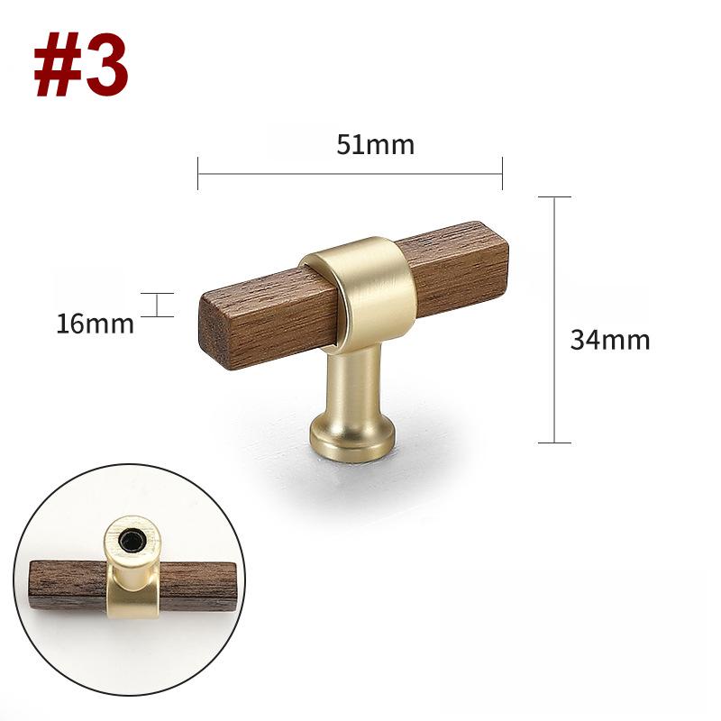 Modern Wooden Cabinet Knobs Designer Beech Walnut Drawer Pulls Round Square Oval Star Brass Accents Eco Scandinavian Mid-Century Style