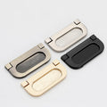 Recessed Folding Metal Cabinet Handles Modern Minimalist Drawer Pulls Black Nickel Bronze Gold Kitchen Office Dresser Hidden Flush Furniture