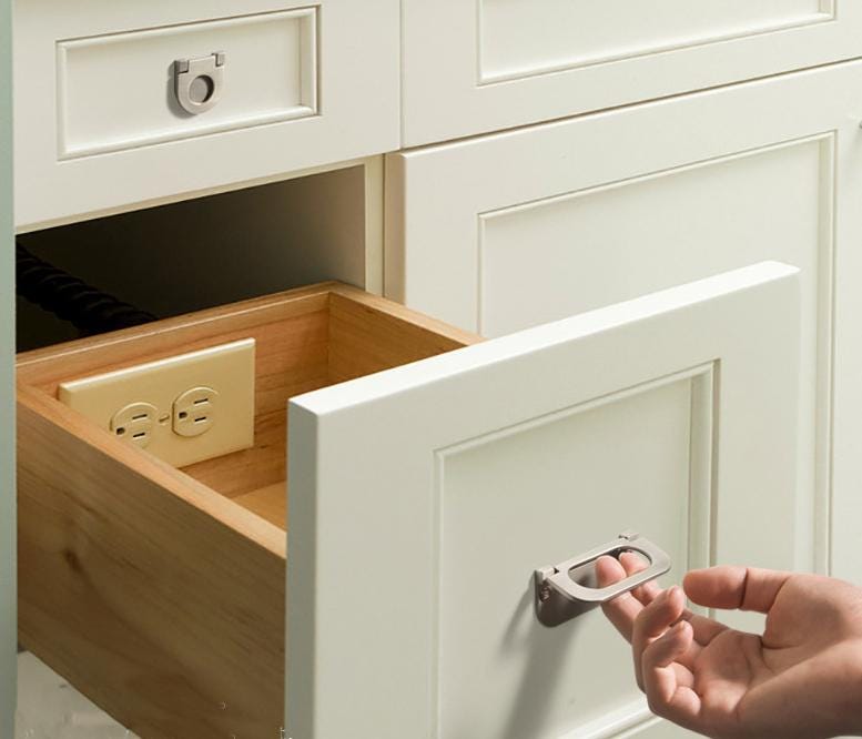 Recessed Folding Metal Cabinet Handles Modern Minimalist Drawer Pulls Black Nickel Bronze Gold Kitchen Office Dresser Hidden Flush Furniture