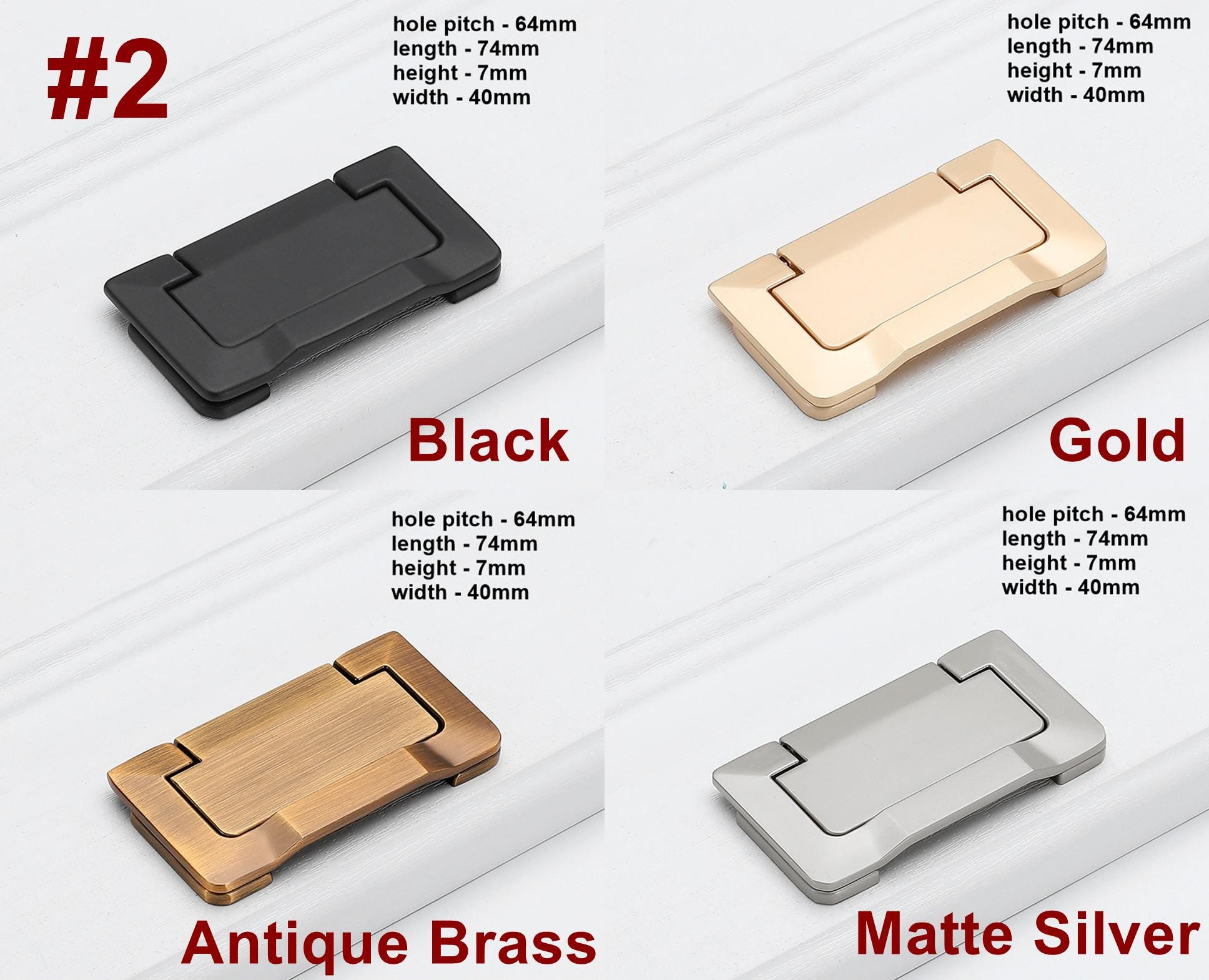 Luxury Recessed Flip Metal Drawer Pull Handles Minimalist Flush Cabinet Hardware Black White Gold Silver Modern Kitchen Closet Office