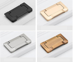 Alloy Flush Cabinet Pulls - Black Finish for Cabinets & Drawers - #2 Gold 64mm / 1pc