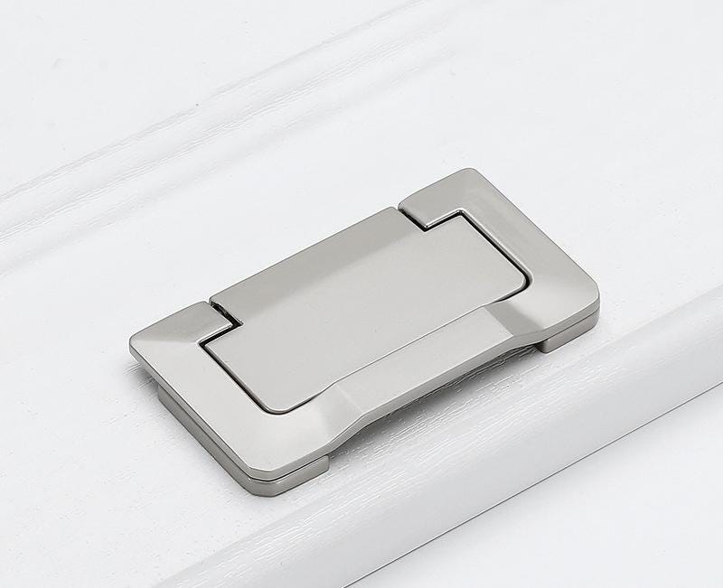 Luxury Recessed Flip Metal Drawer Pull Handles Minimalist Flush Cabinet Hardware Black White Gold Silver Modern Kitchen Closet Office