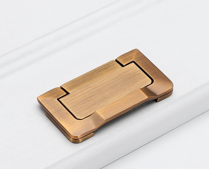 Luxury Recessed Flip Metal Drawer Pull Handles Minimalist Flush Cabinet Hardware Black White Gold Silver Modern Kitchen Closet Office