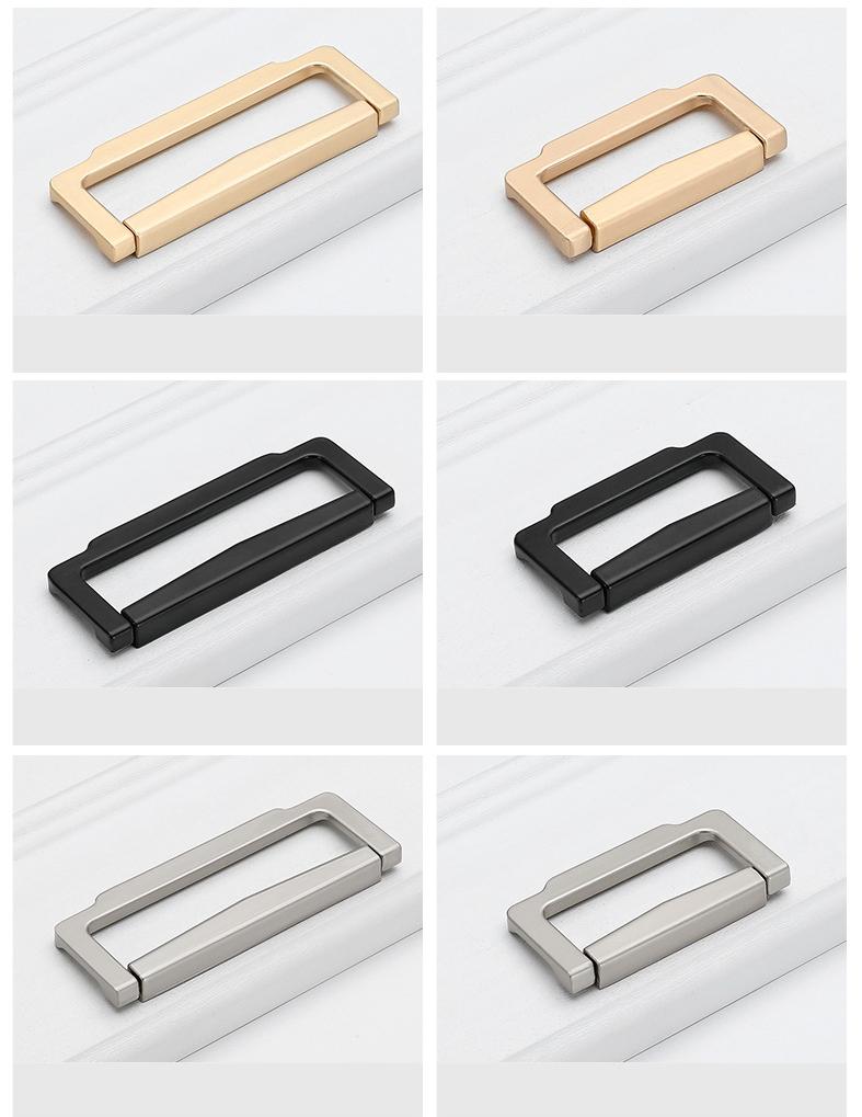 Square Recessed Flip Metal Drawer Pull Handles Modern Minimalist Flush Cabinet Hardware Black Silver Gold Kitchen Closet Dressers High-End