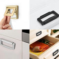 Square Recessed Flip Metal Drawer Pull Handles Modern Minimalist Flush Cabinet Hardware Black Silver Gold Kitchen Closet Dressers High-End