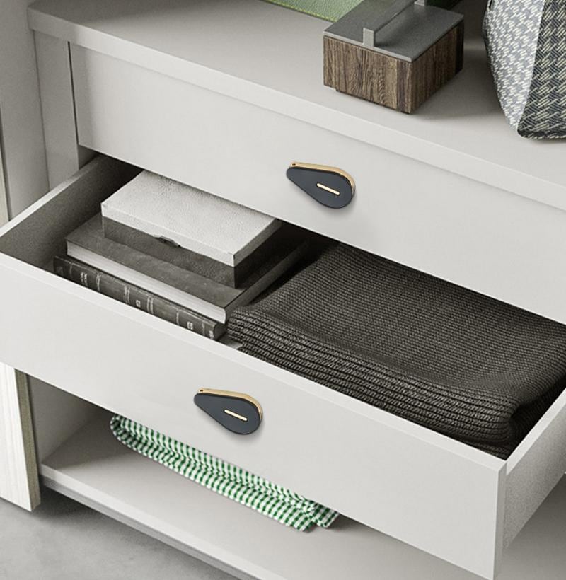 Modern Teardrop Vintage Floral Recessed Metal Pull Handles Minimalist Classic Drop Drawer Knobs Black Gold Graphite Cream Cabinets Dressers
