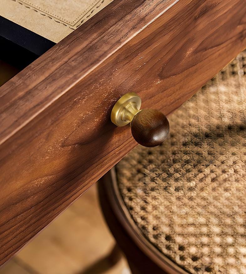 Mid-Century Modern Wood Solid Brass Cabinet Handles Elegant Drawer Pulls Walnut Classic Transitional Art Deco Kitchen Dresser Furniture