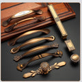 Alloy Floral Cabinet Pulls & Knobs - Bronze Finish for Wardrobes - #1 / 1pc