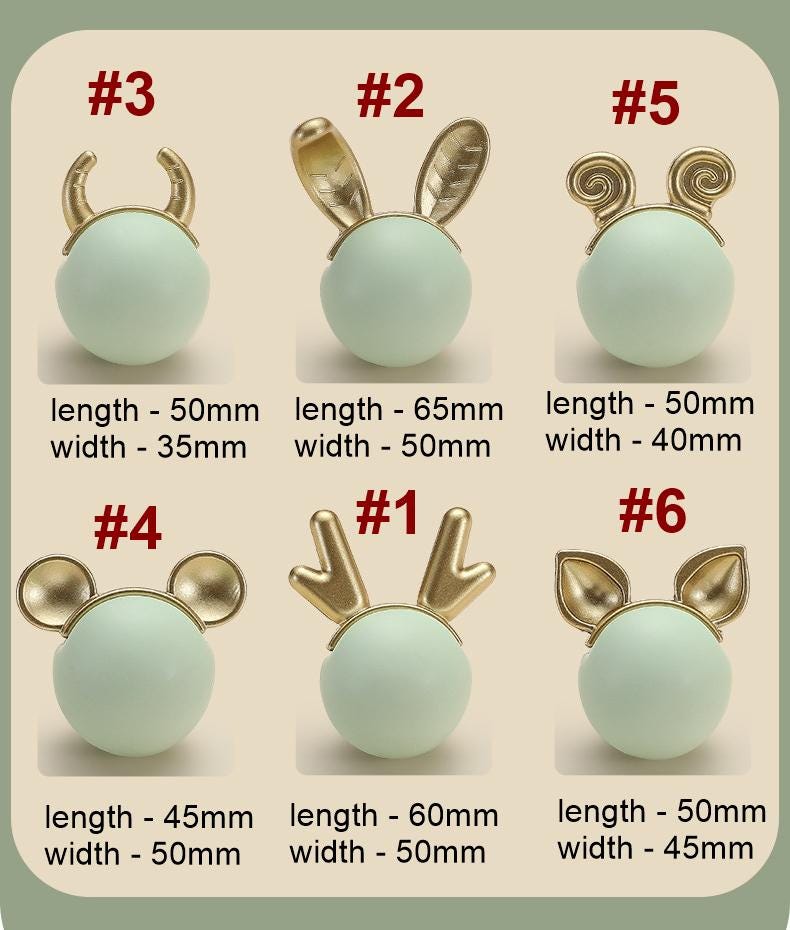 Cute Animal Ears Ceramic Metal Cabinet Knobs Kids Room Modern Pastel Drawer Pulls Accents Playful Decorative Furniture Handles Dressers