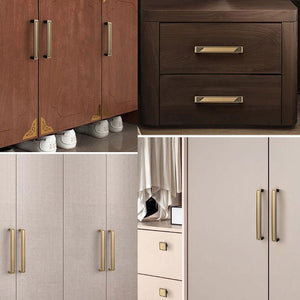 Solid Brass Geometric Cabinet Pulls & Knobs - Antique Bronze Finish - #1 Br.+Black - 160mm / 1pc