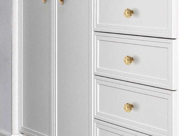 Solid Brass Round Cabinet Pulls & Knobs - Brushed Gold Finish - Rose Gold - 96mm / 1pc