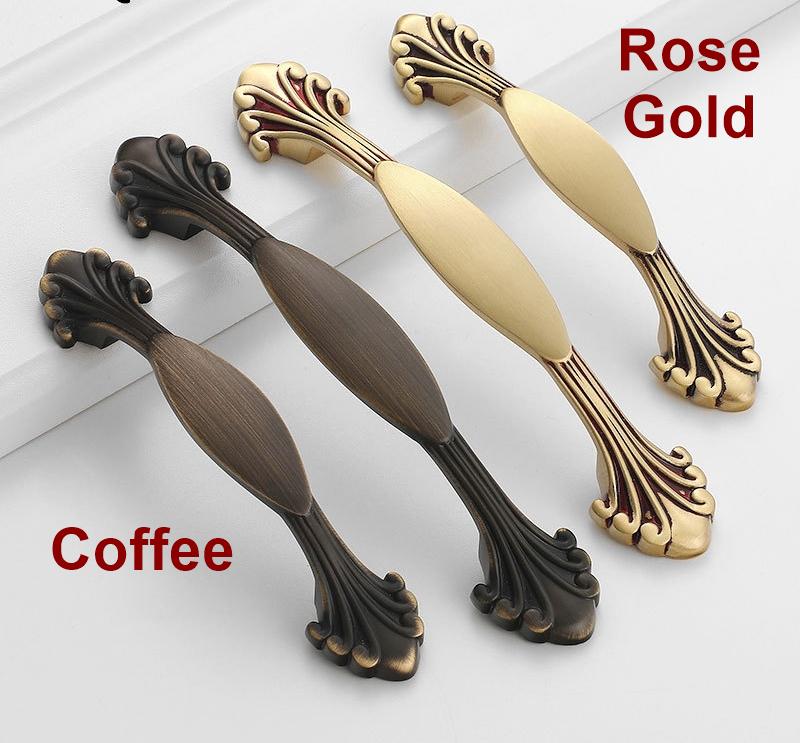 Solid Brass Round Cabinet Pulls & Knobs - Brushed Gold Finish - Round - Rose Gold / 1pc