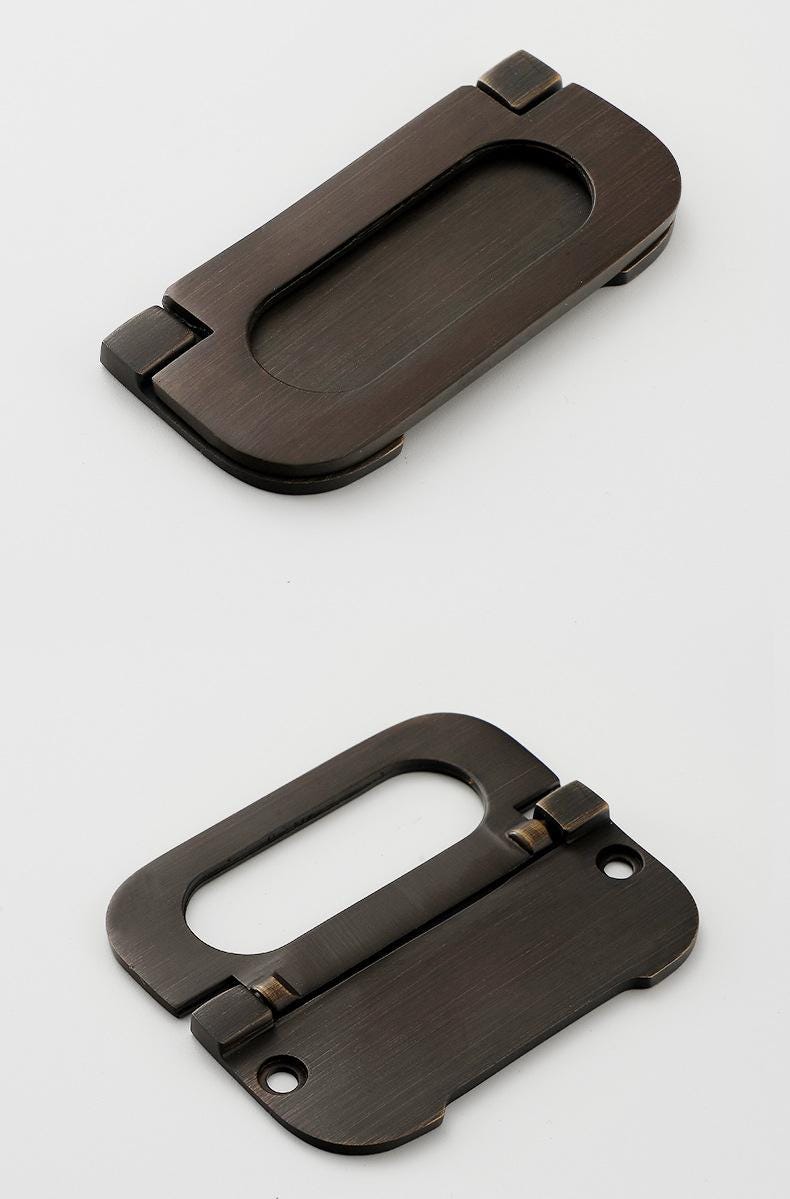 Modern Minimalist Flush Solid Brass Pull Handles Sleek Recessed Drawer Pulls Black Bronze Gold Chrome Cabinets Wardrobes Office Furniture
