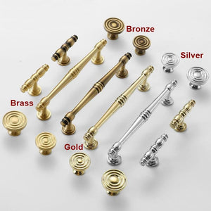 Solid Brass Round Cabinet Pulls & Knobs - Antique Bronze Finish - Brass - 96mm / 1pc