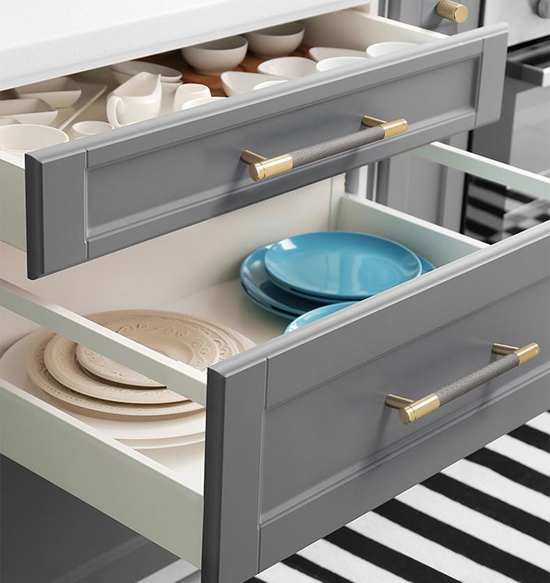 Modern Industrial Metal Cabinet Handles Knurled Gold Pulls Matte Grey Furniture Hardware Minimalist Drawer Knobs Kitchen Cupboard Handles