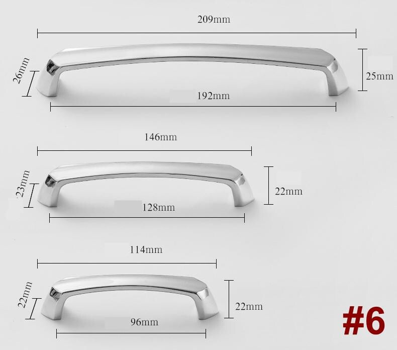 Sleek Chrome Solid Brass Cabinet Handles Knobs Modern Minimalist Design Kitchen Bathroom Dresser Drawers Furniture Renovation Projects