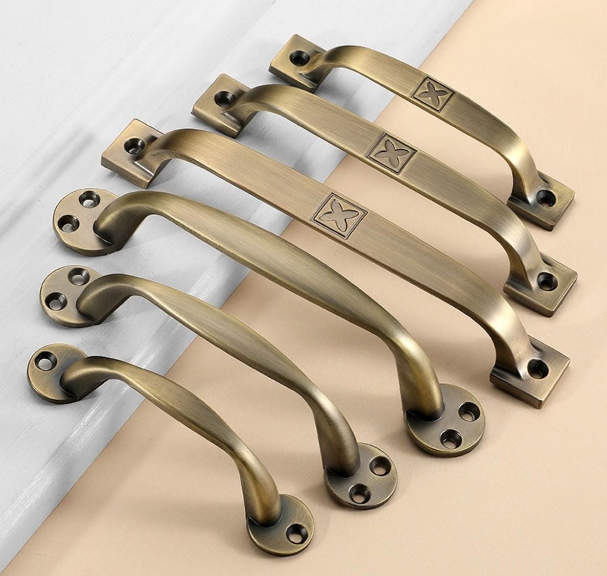 Industrial Vintage Metal Cabinet Handles Bronze Drawer Pulls Closet Cupboard Door Handles Kitchen Furniture Hardware Rustic Farmhouse Style