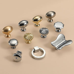 Alloy Vintage Cabinet Pulls & Knobs - Chrome Finish for Wardrobes - #5 / 1pc