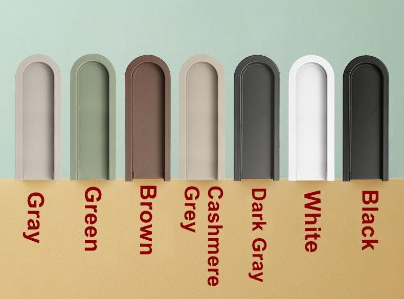 Modern Minimalist Metal U Shaped Cabinet Drawer Pulls Handles In Matte Black White Gray Green Brown Beige For Kitchen Wardrobe Furniture