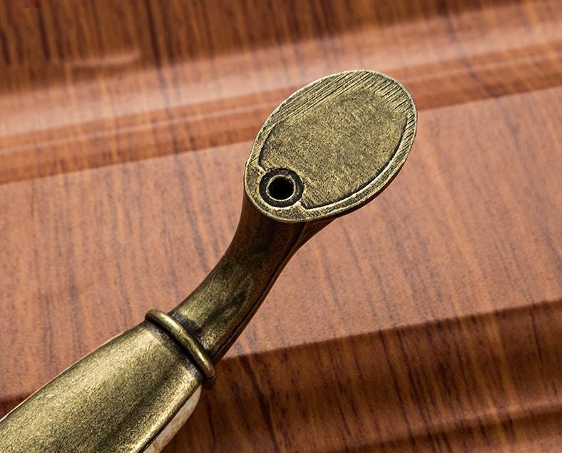 Classic Antique Bronze Metal Cabinet Drawer Handles Marble Ceramic Knobs And Pulls Vintage Style For Kitchen Furniture Wardrobe Dresser
