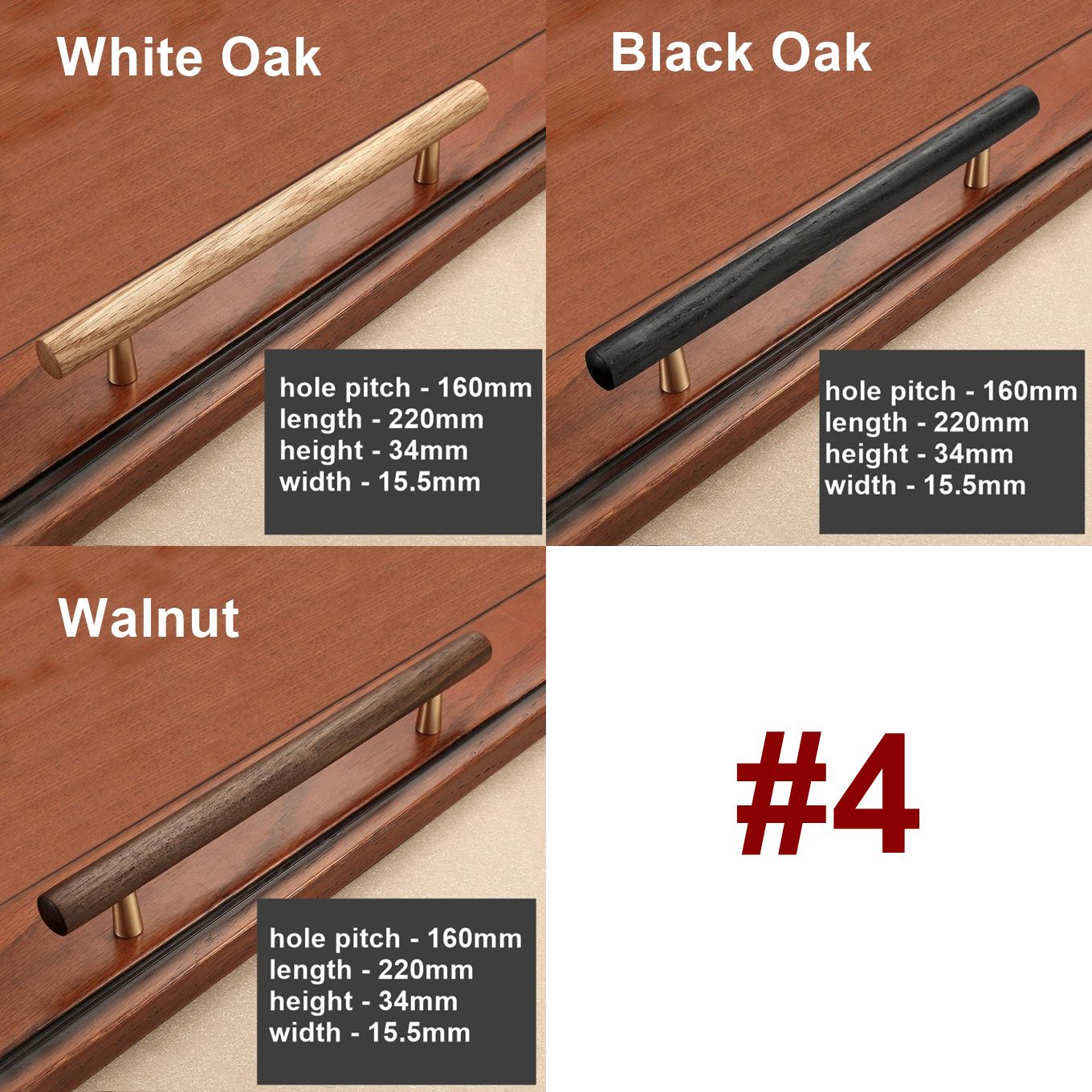 Scandinavian Wooden Drawer Cabinet Handles With Metal Base In Minimalist Style For Kitchen Wardrobe Dresser Furniture Door Pulls And Knobs