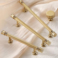 Luxury Neoclassical Bright Gold Cabinet Solid Brass Handles Fluted Detailing Gold Finish Dresser Drawers Wardrobes Kitchen Bathroom Cabinets